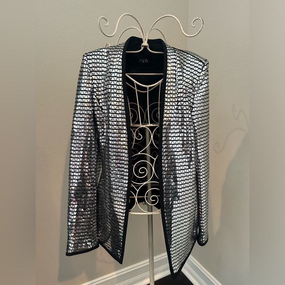 Zara mirrored blazer